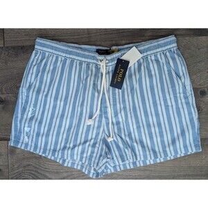 Polo by Ralph Lauren Blue & White Striped Athletic Shorts